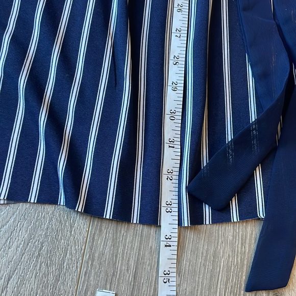 Blue & White Striped dress or coverup with Front Grommets and sash waist . - Picture 8 of 10